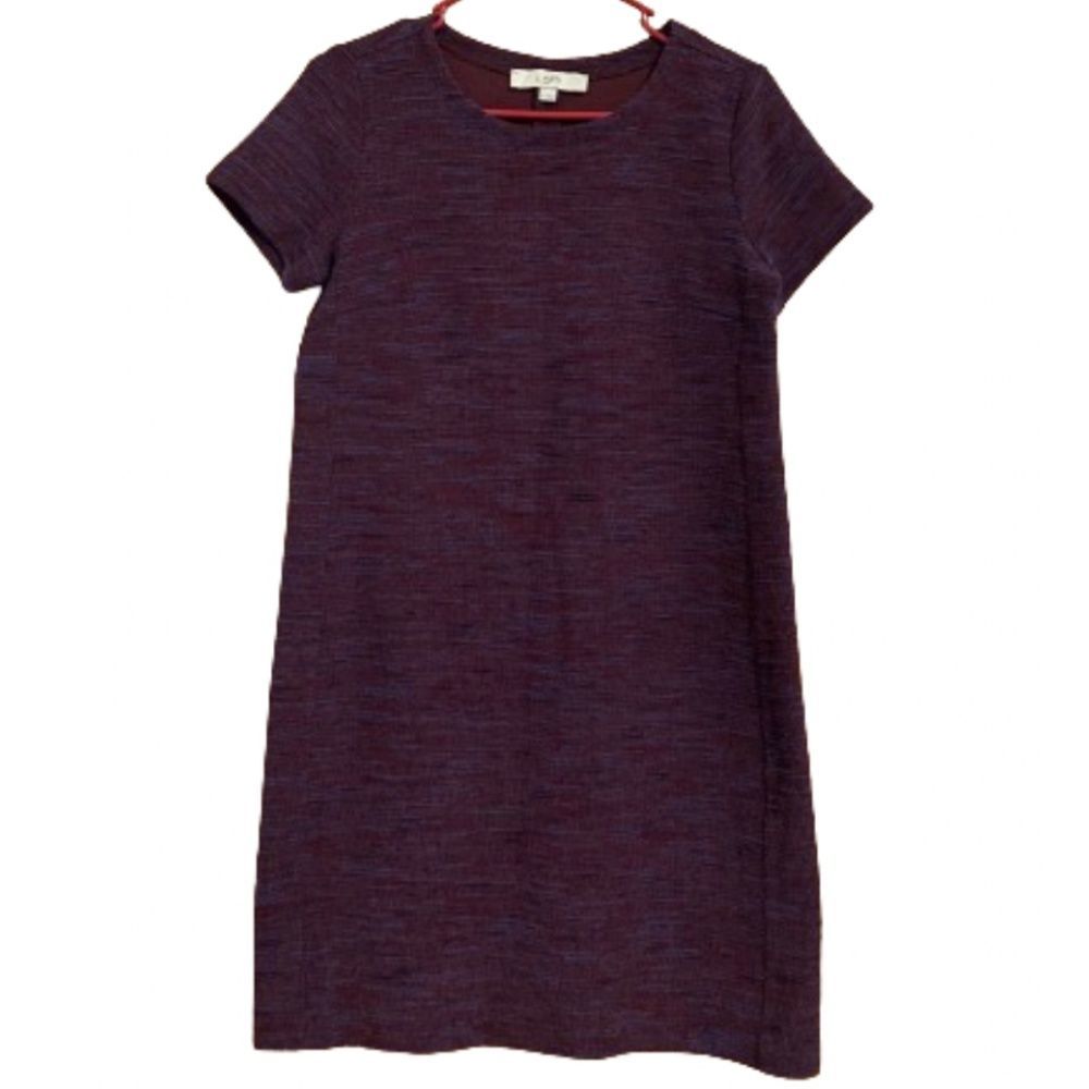 Ann Taylor LOFT WOMEN’s BURGUNDY RED KNIT SLIP MINI DRESS Sz-S